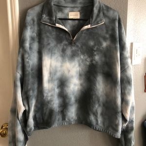 Cropped tie dye sweatshirt with zipper XXL